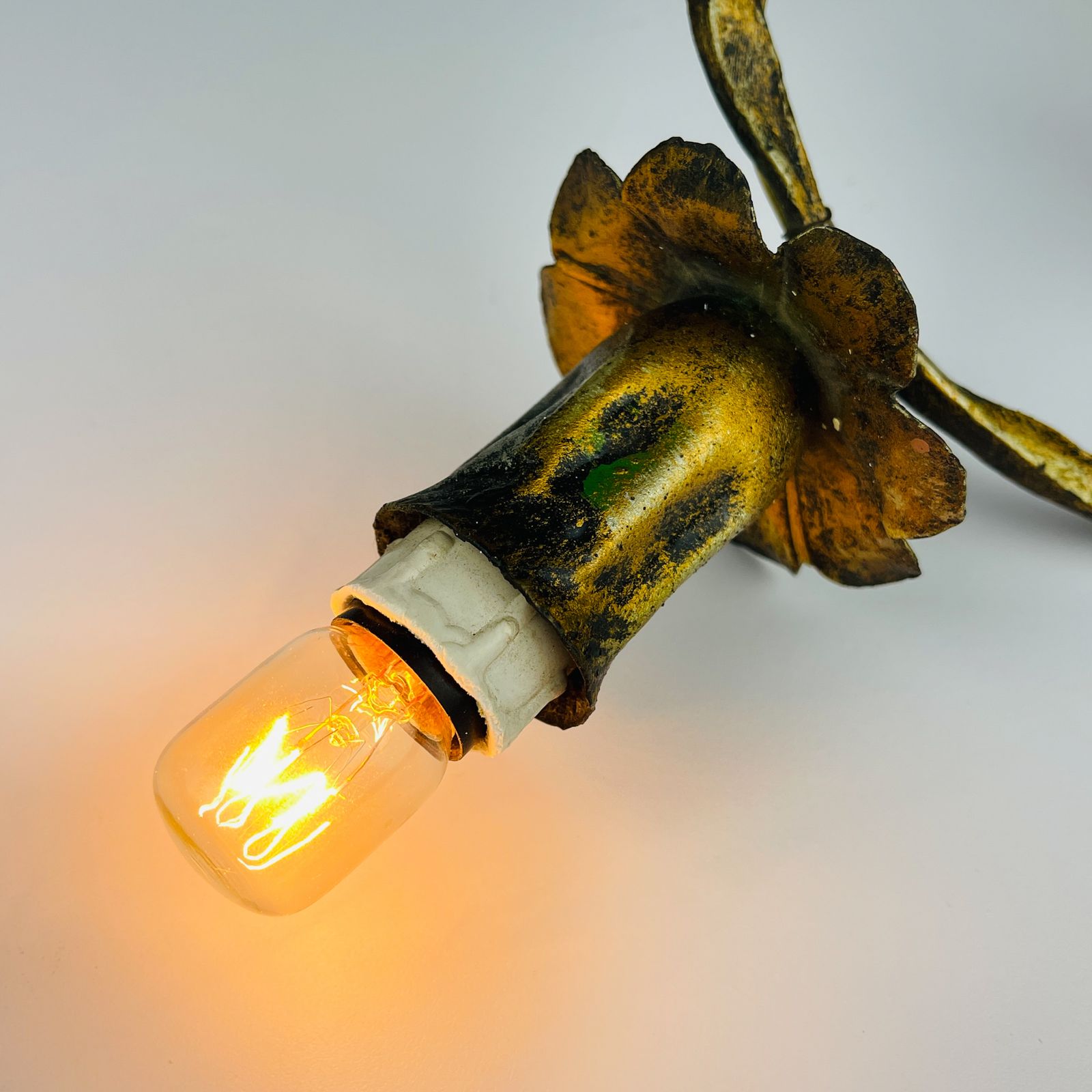 photo furniture Original Metal Brutalist Wall Lamp By Salvino Marsura, Italy 1960s