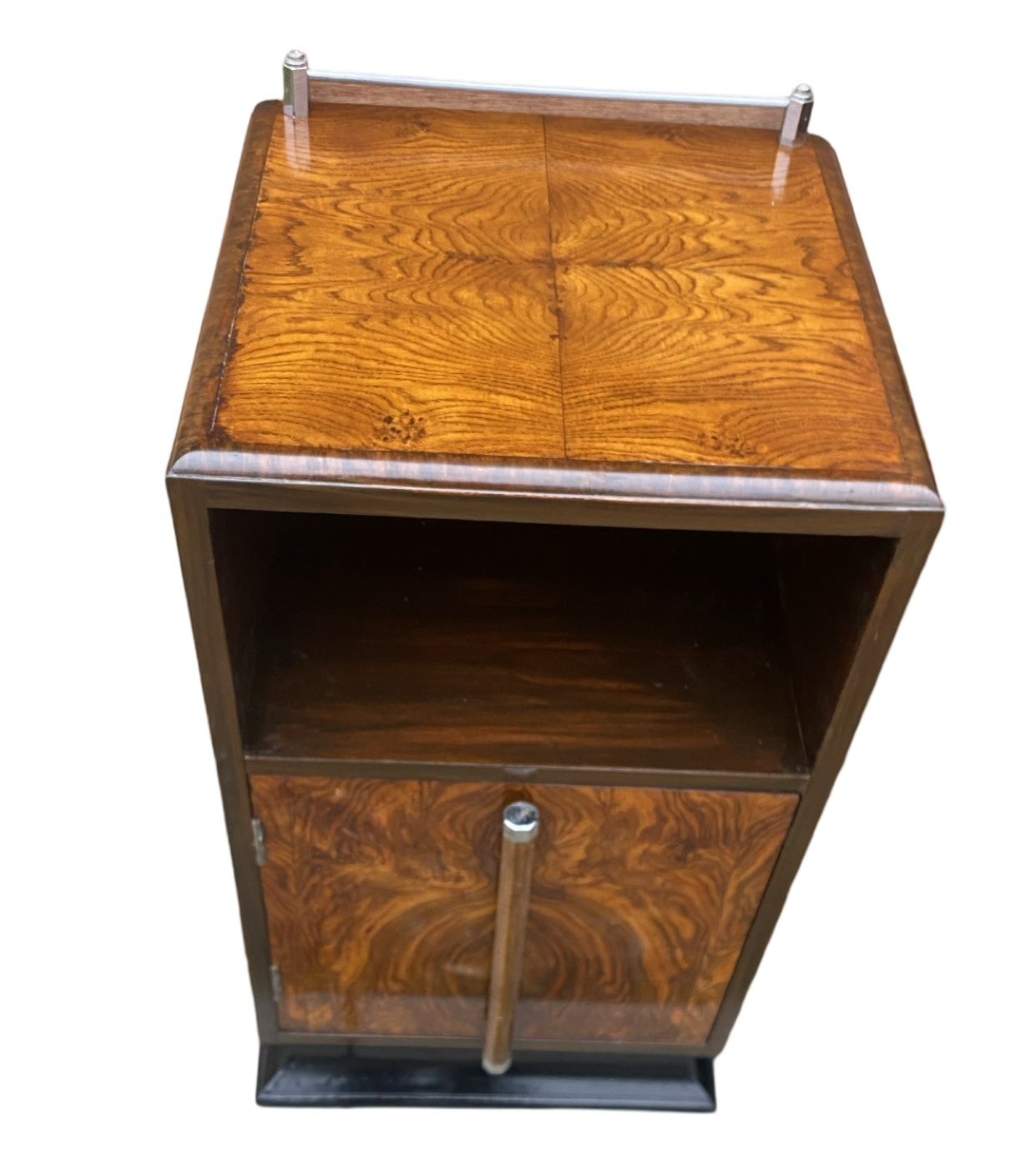 photo for sale Pair Of Matching Figured Walnut Bedside Cabinets