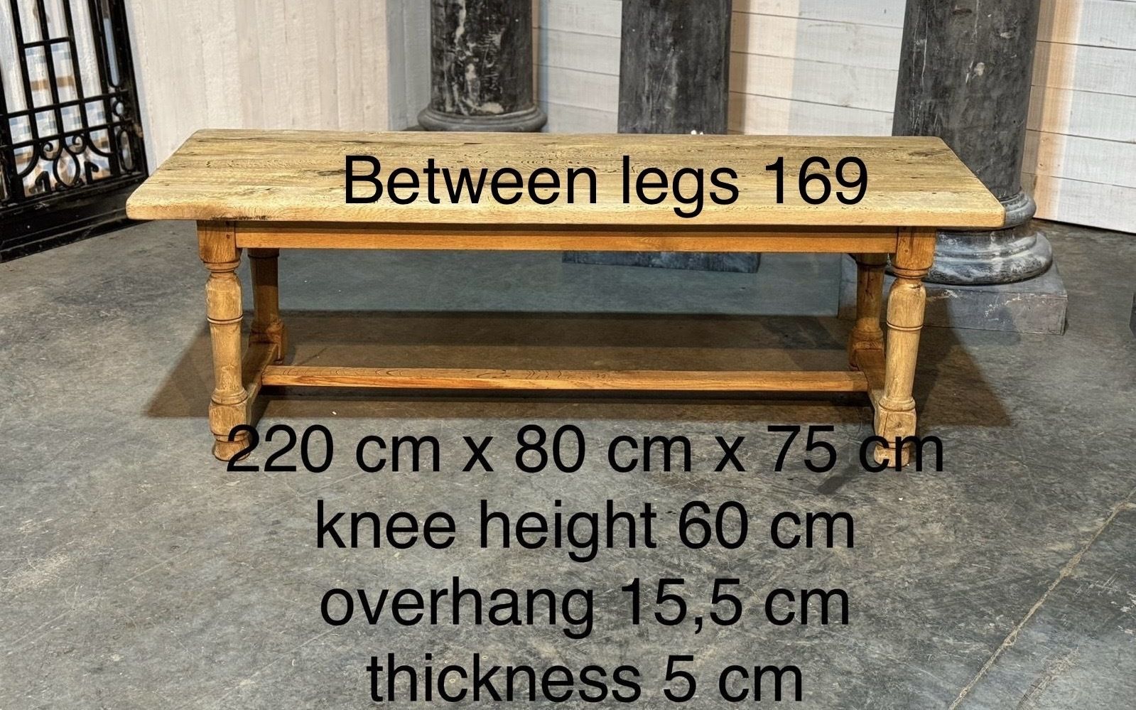 Characterful Bleached Oak Farmhouse Dining Table photo furniture