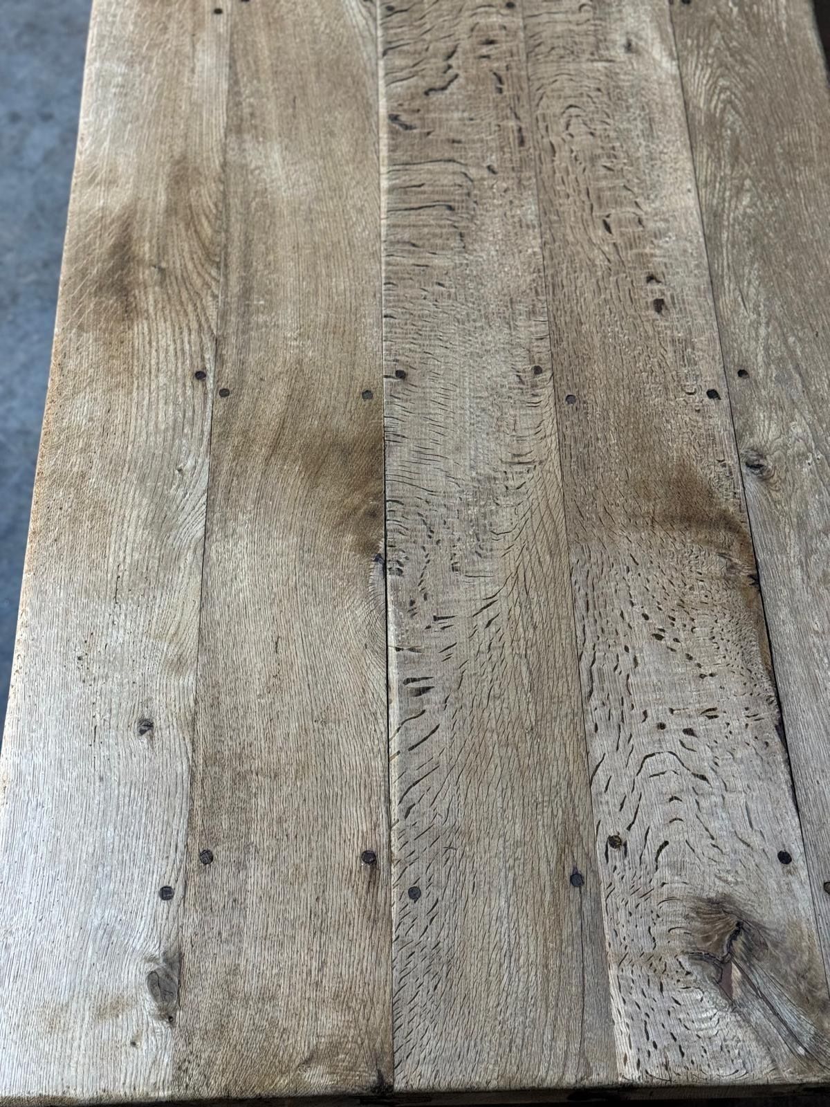 Characterful Bleached Oak Farmhouse Dining Table photo Furniture