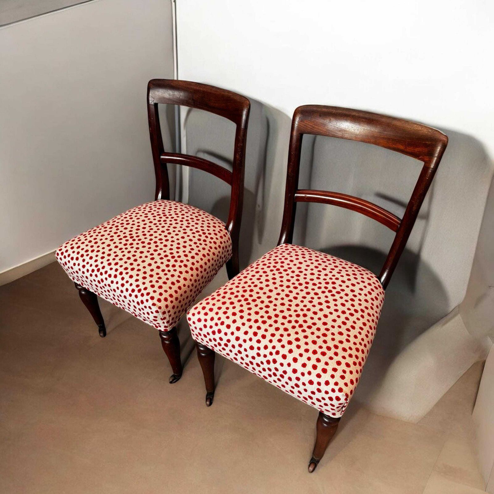 Antique Victorian Bedroom Chairs C1860 / Set Of 2 / New Upholstery photo furniture