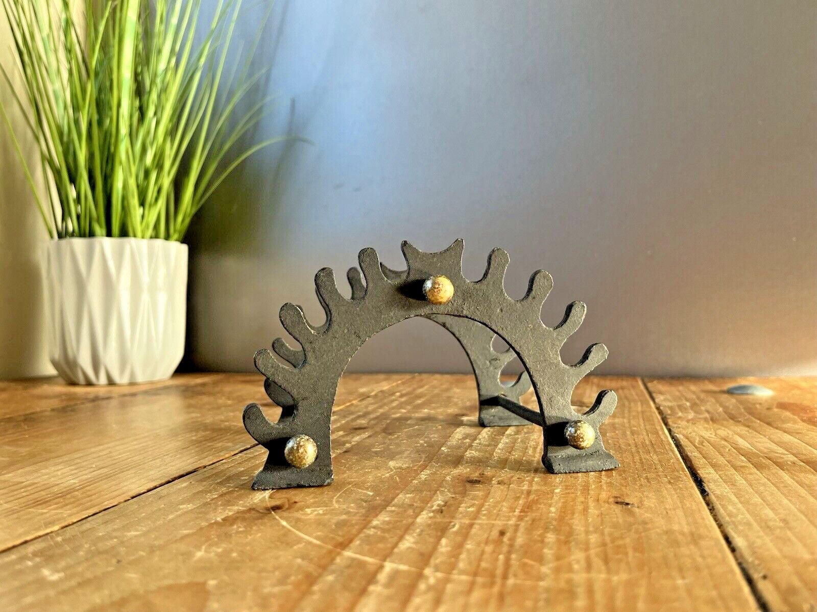 Unusual Antique Iron 11 Pen Display Stand Rack Collectable Victorian Gothic photo furniture