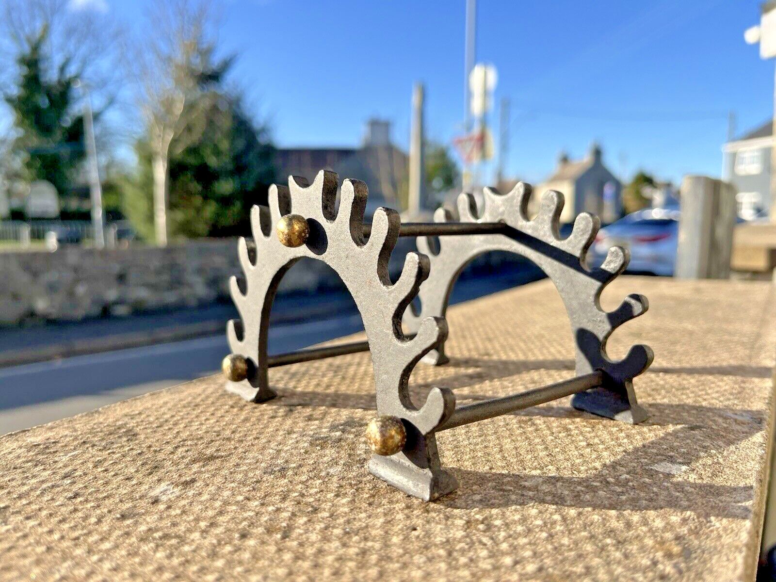 photo for sale Unusual Antique Iron 11 Pen Display Stand Rack Collectable Victorian Gothic