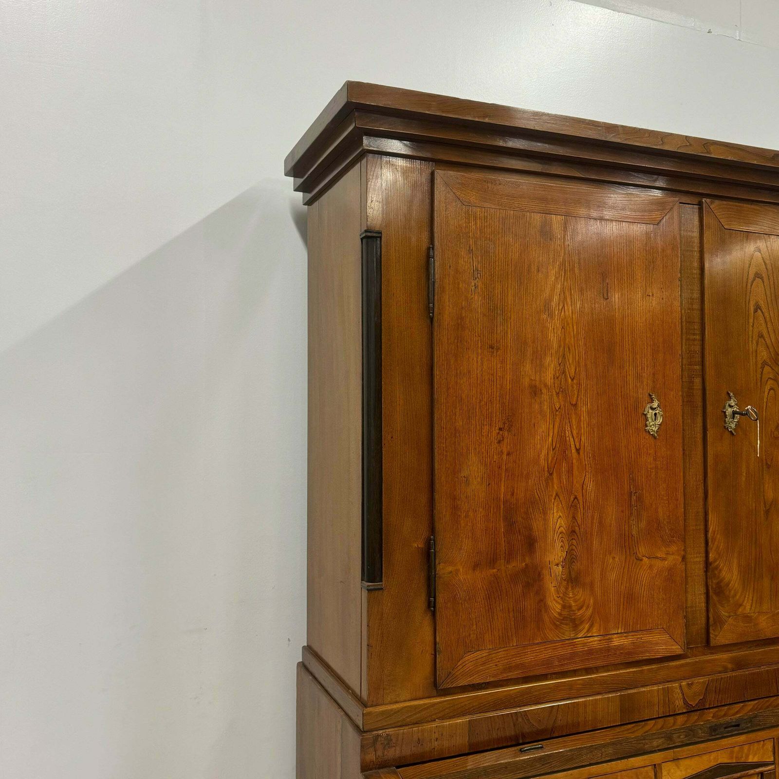 Antique 18th Century European Cylinder Bureau Bookcase photo vintage