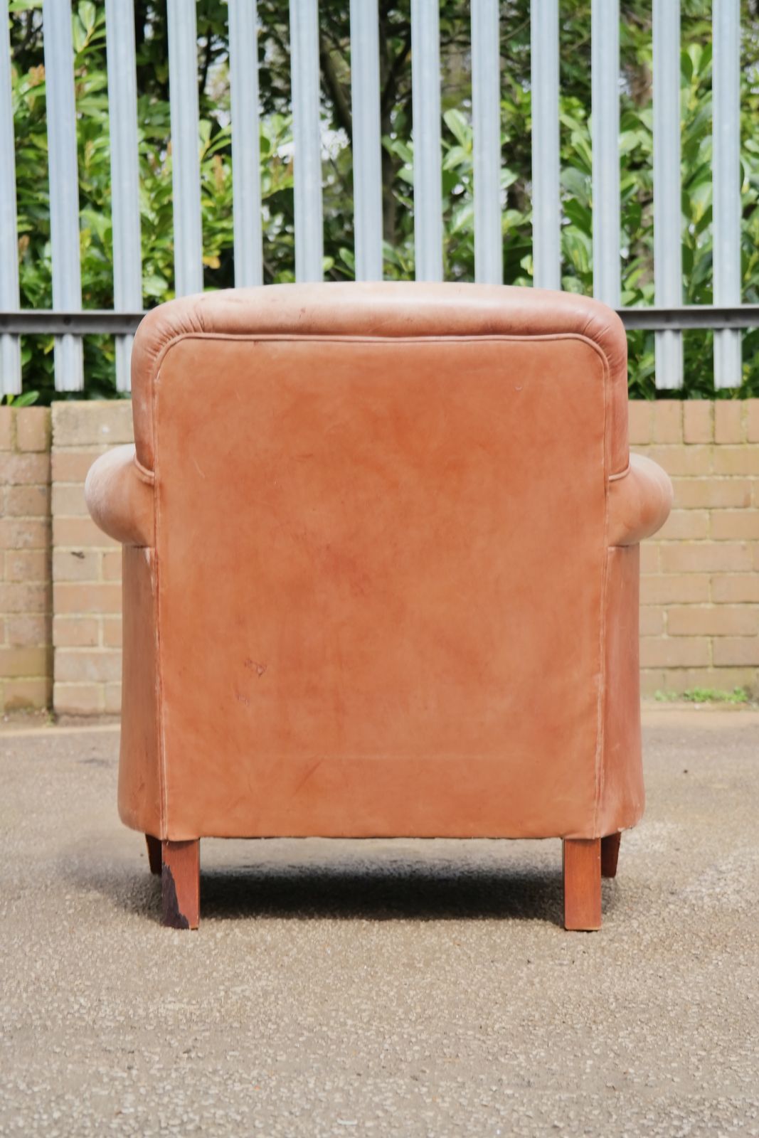 photo furniture Laura Ashley Burlington Leather Library Club Fireside Leather Armchair Tan