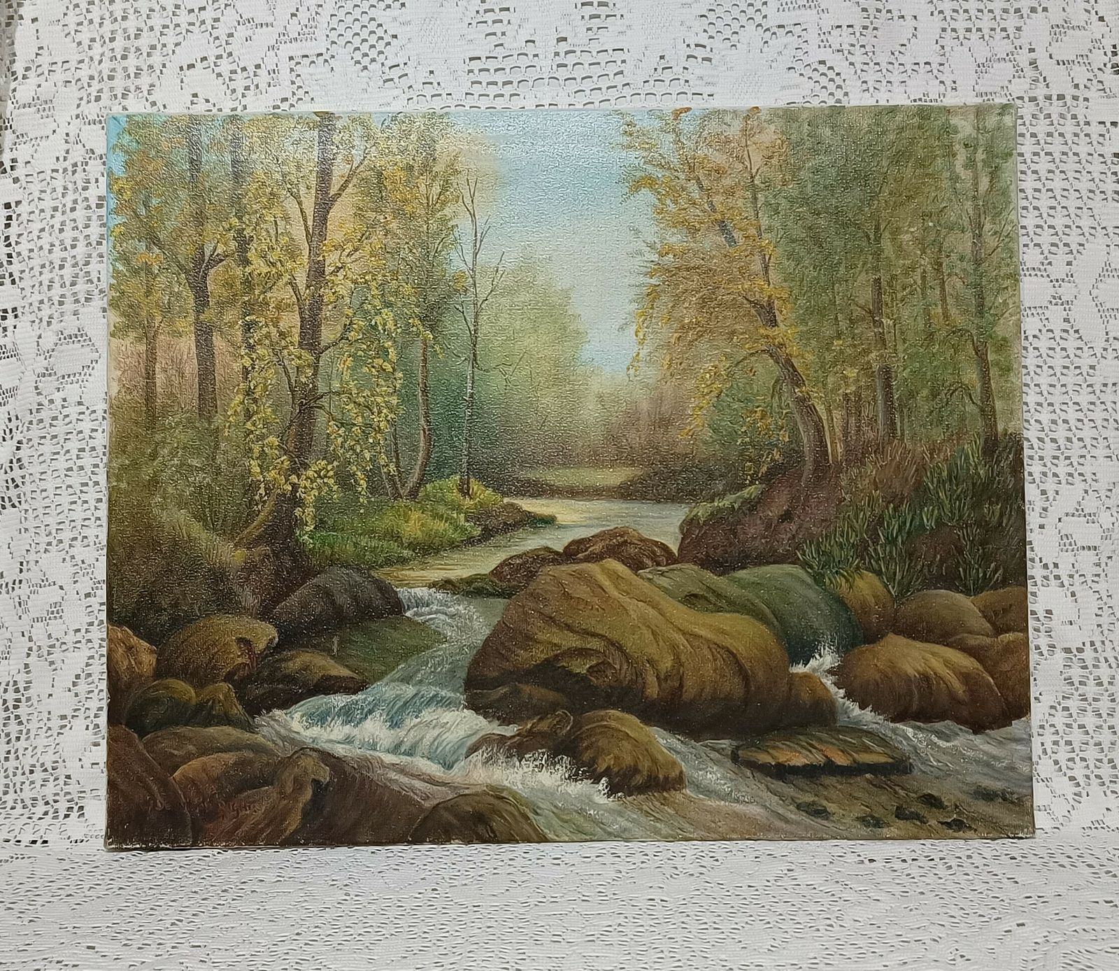 Original Oil Painting River Tavy Dartmoor Devon On Stretched Cotton Canvas Unframed Artist Signed. photo for sale