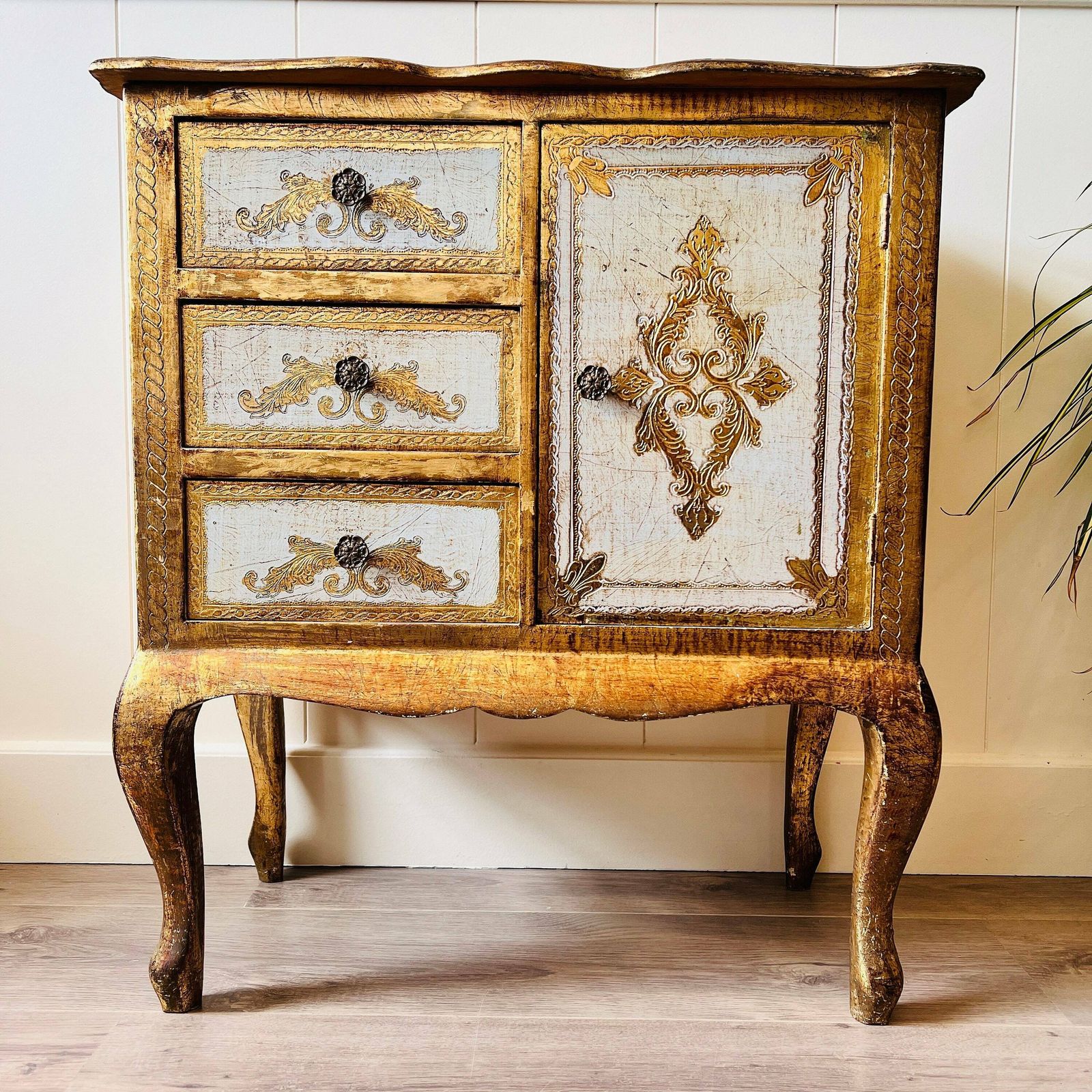 Vintage Cabinet   Gilded Wood Italian Cabinet   Hollywood Regency   Florentine Furniture photo furniture