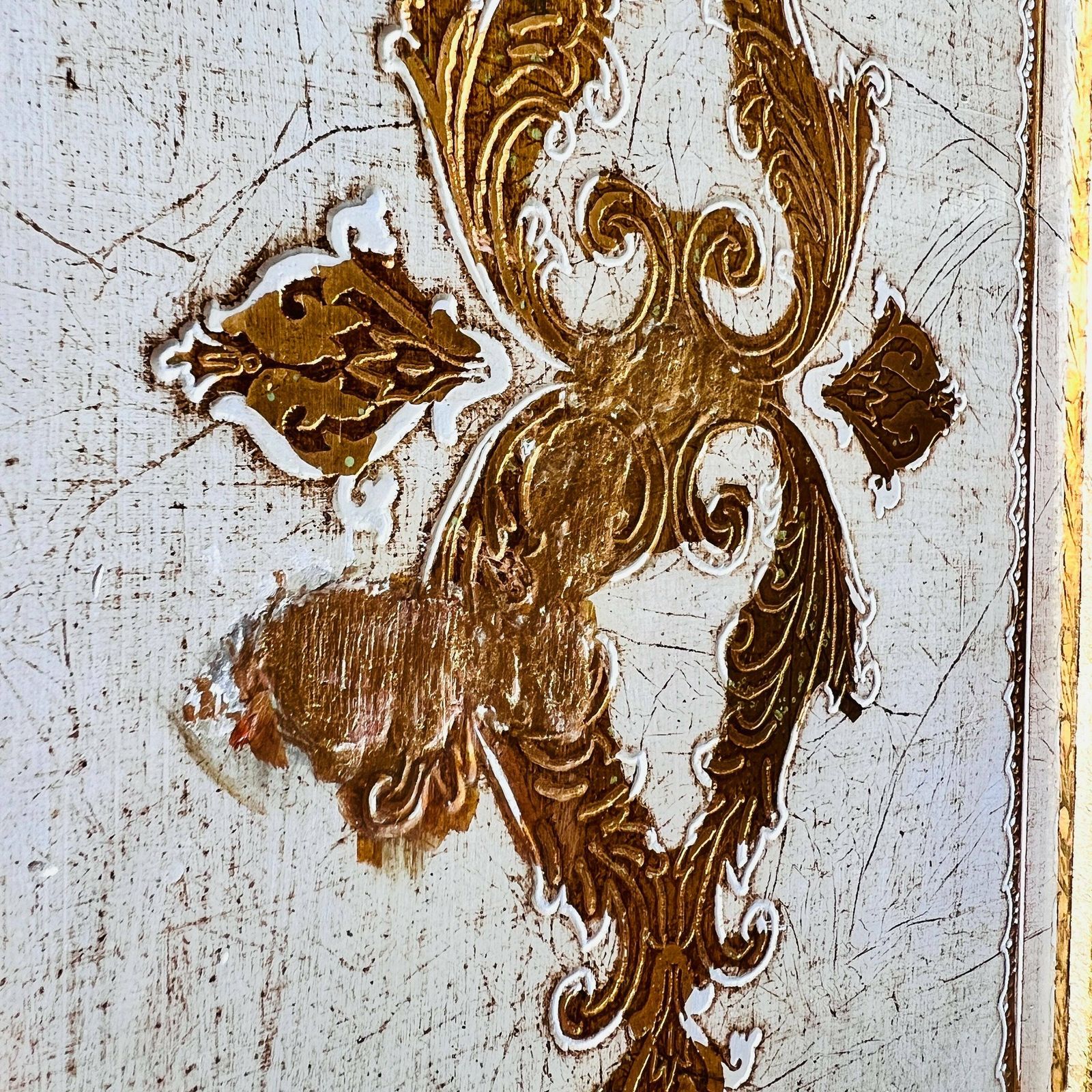 photo for sale Vintage Cabinet   Gilded Wood Italian Cabinet   Hollywood Regency   Florentine Furniture