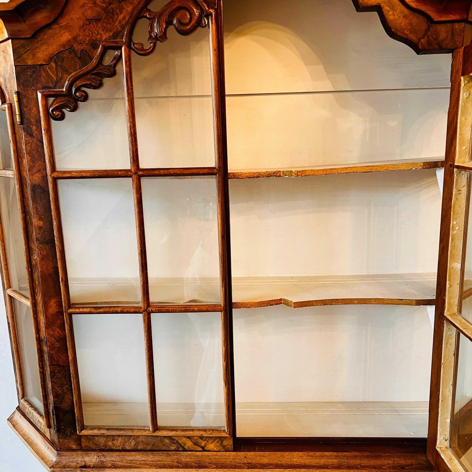 Vintage Wooden Display Cabinet, Dutch Wall Cabinet, Cabinet With Key And 2 Doors photo for sale