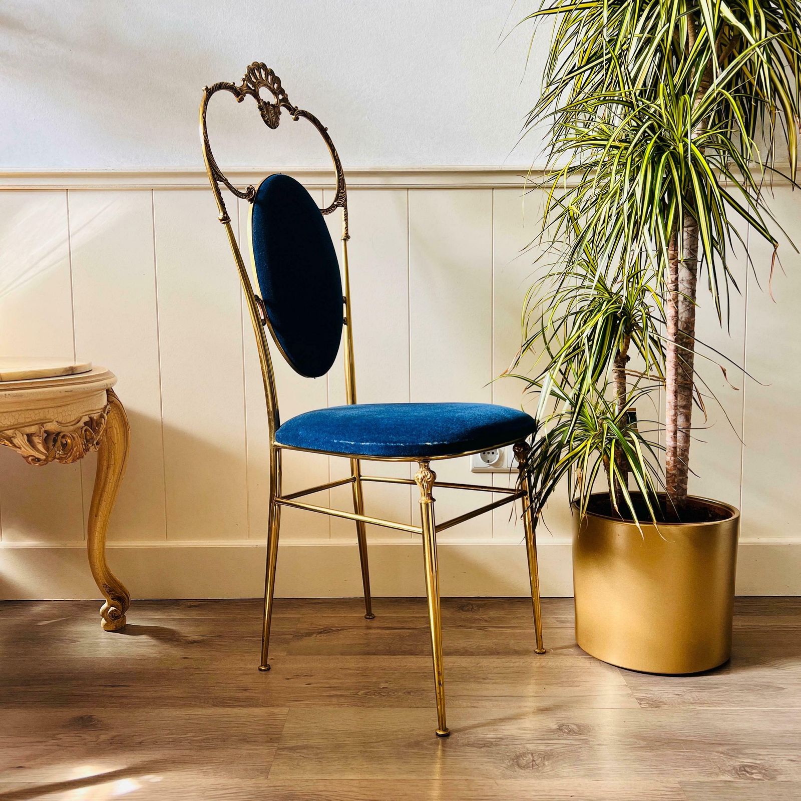 Remarkable Brass Chair, Italian Brass Chair, Home Furniture, Interior Design photo for sale