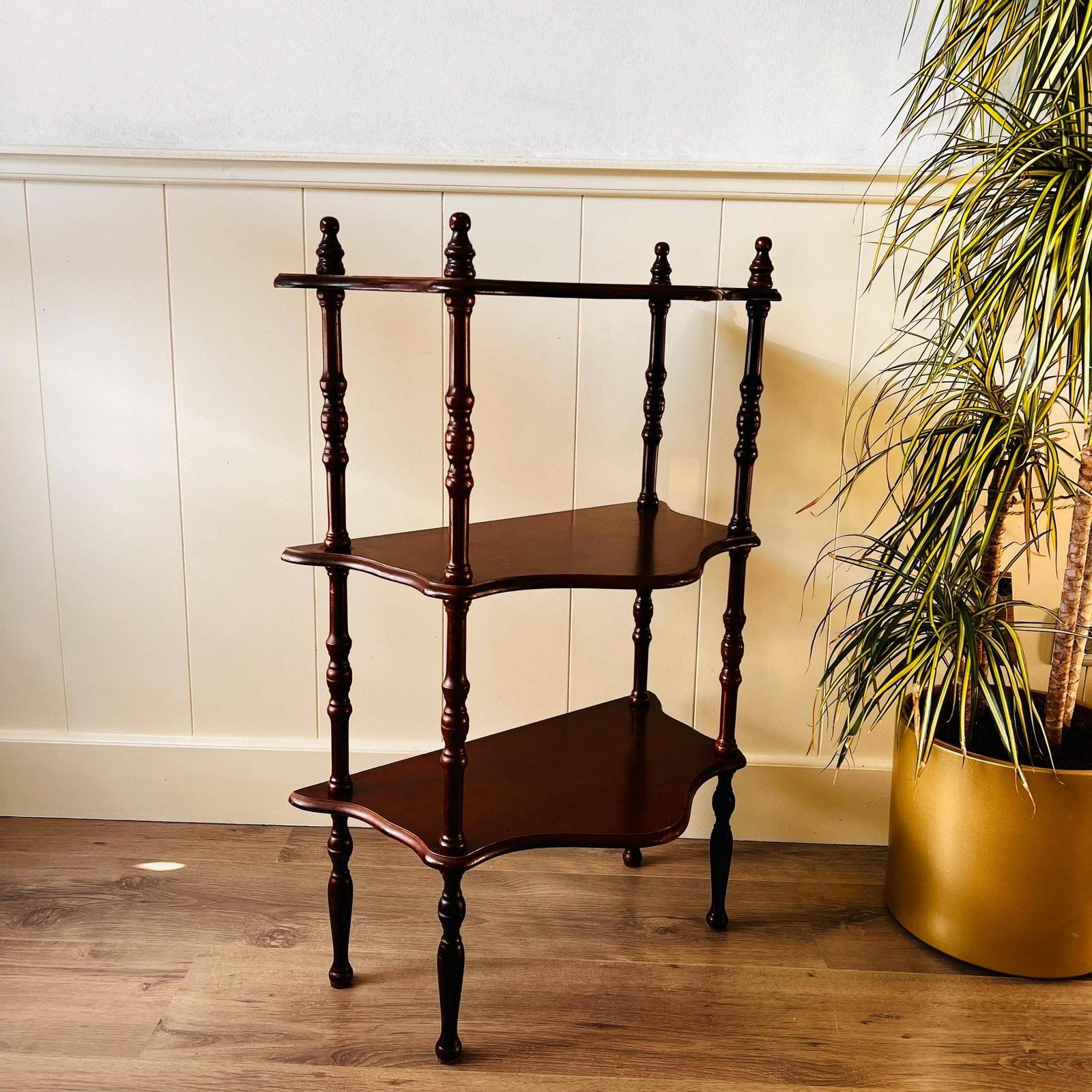 Old Etagere Mahogany Shelf, Display Shelving Unit, Plant Stand photo Furniture