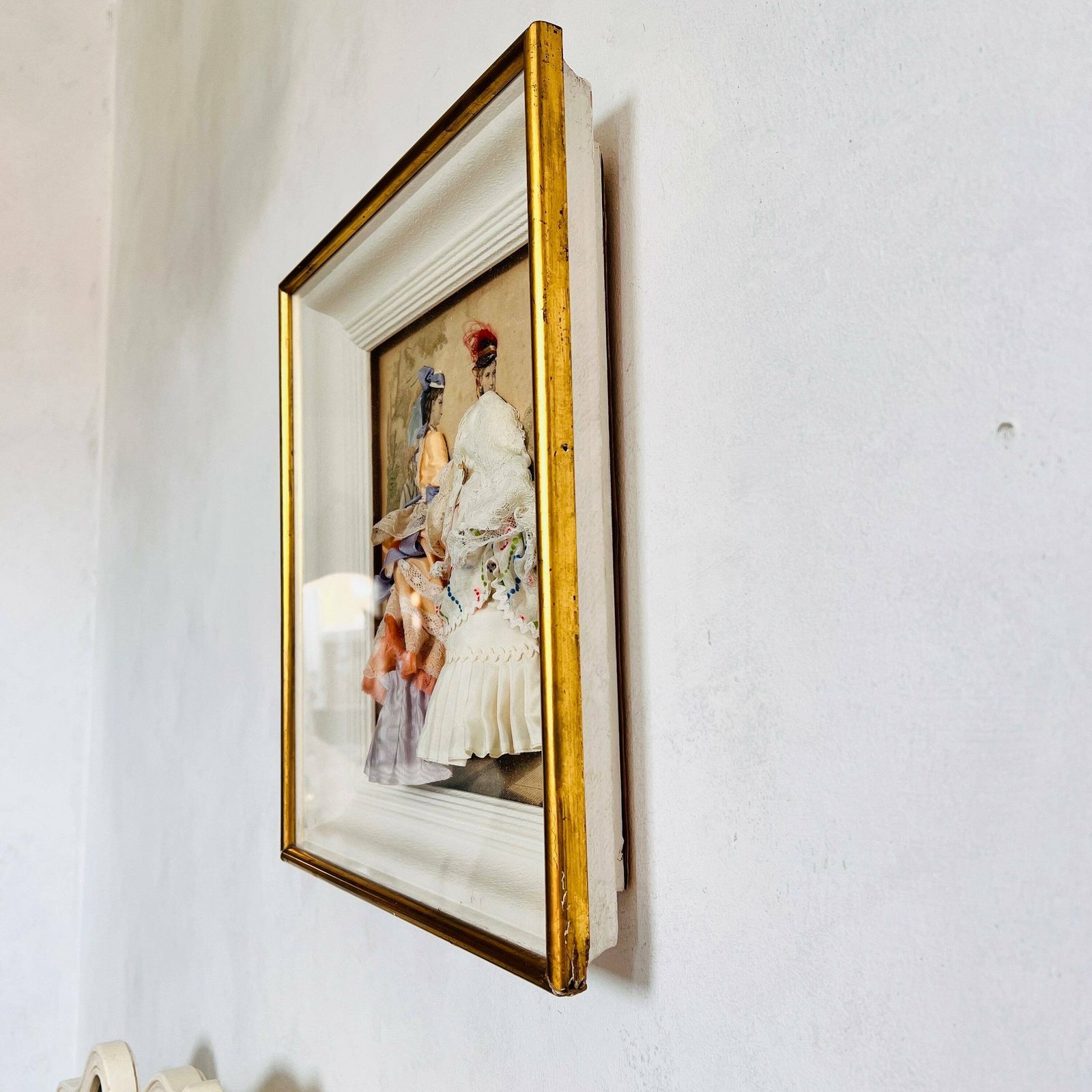 Victorian 3d Shadow Box With Vintage French Ladies Print Decorative Fabric And La Mode Illustree Paris Dress Fashion Design photo buy