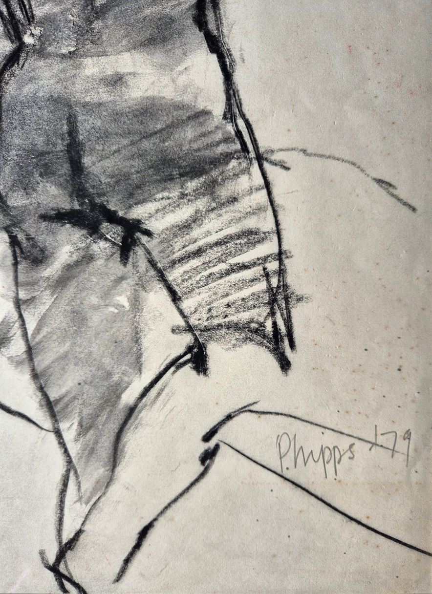Rose Hilton – Female Nude From Behind (Framed Drawing) Modern British Art photo for sale