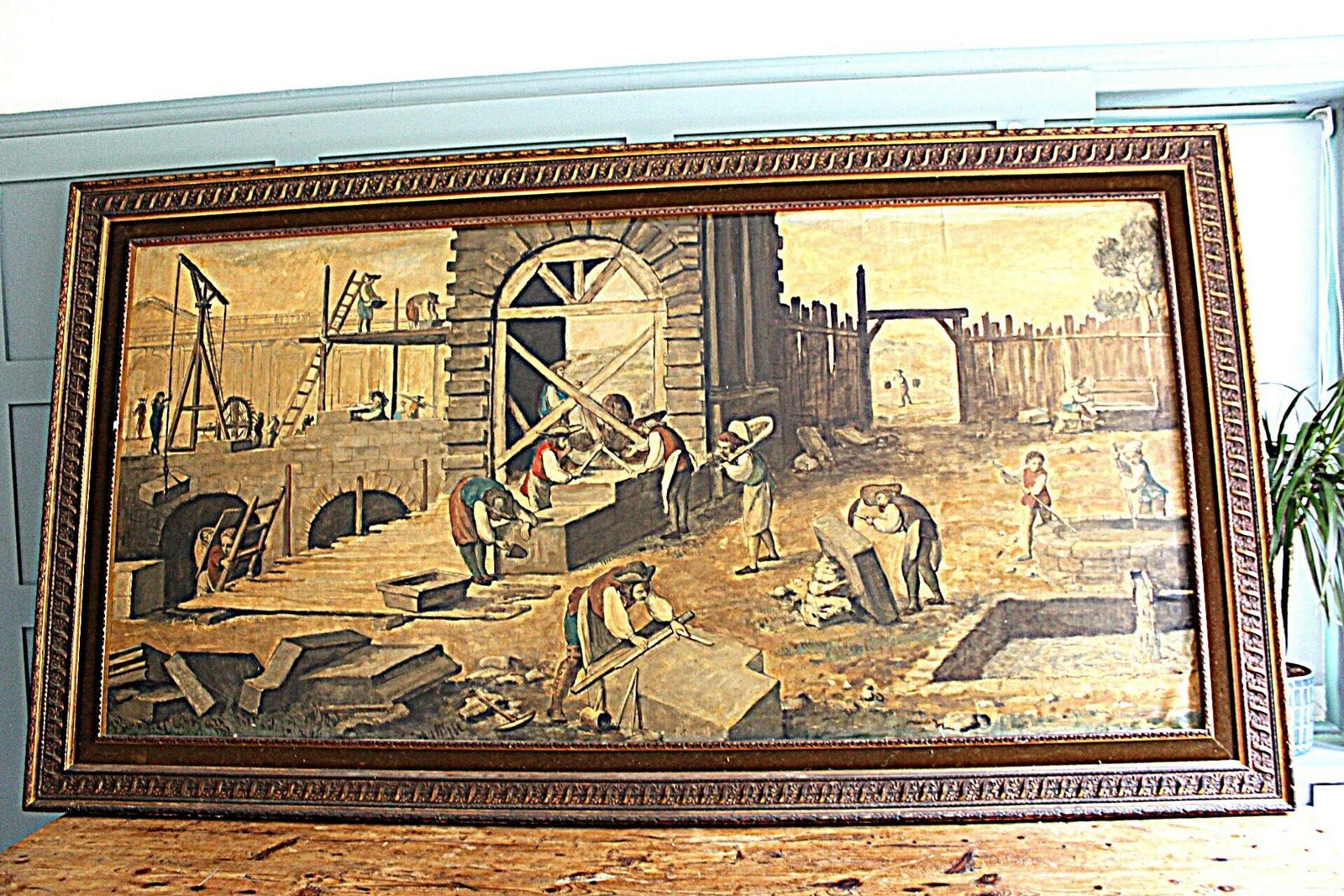 Abbé Prévost The Stonemasons At Work Oil On Paper