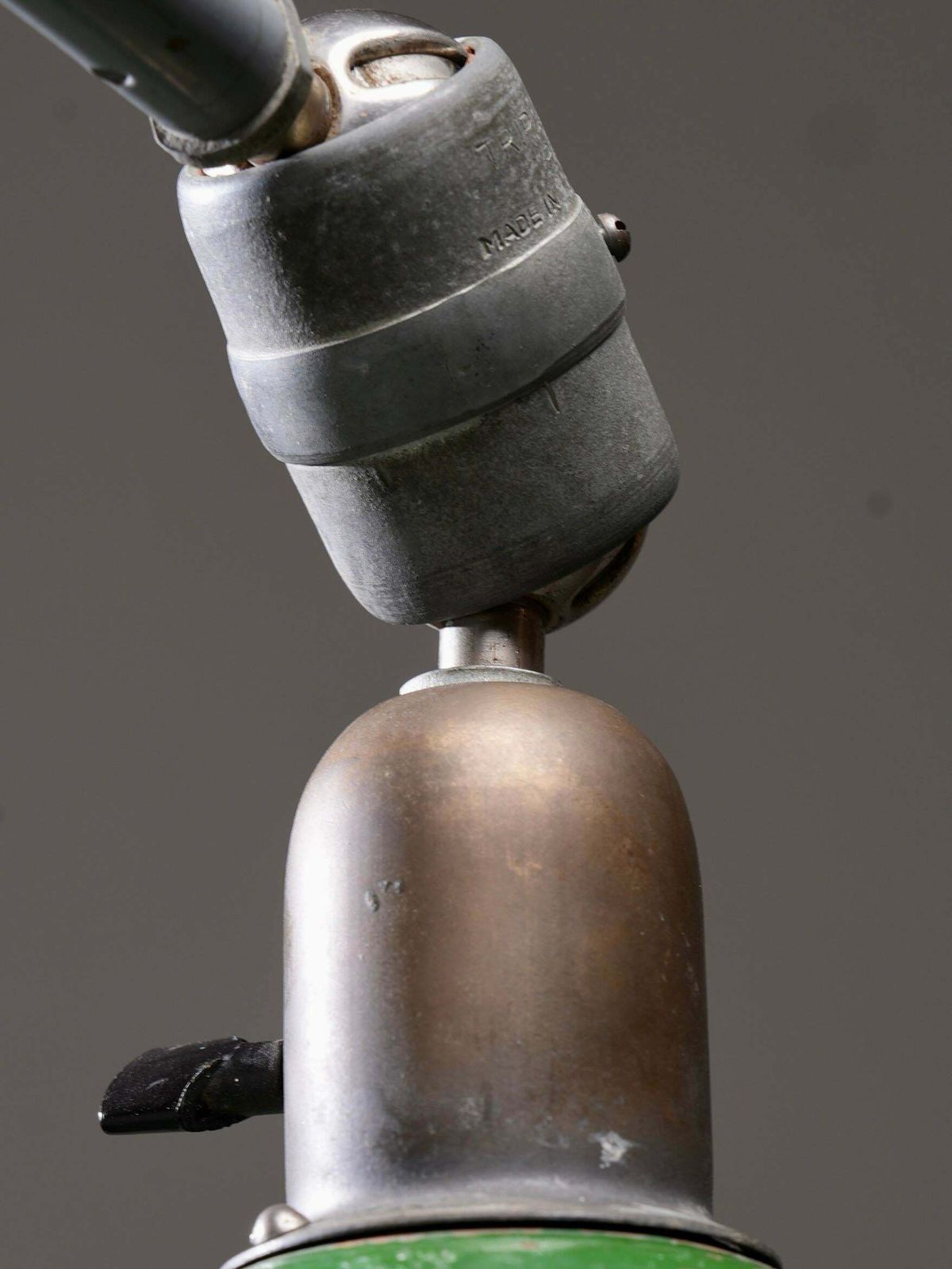 Vroege Versie Johan Petterson Triplex Lamp Met Groene Kap, Zweden, Jaren 1930 photo vinterior