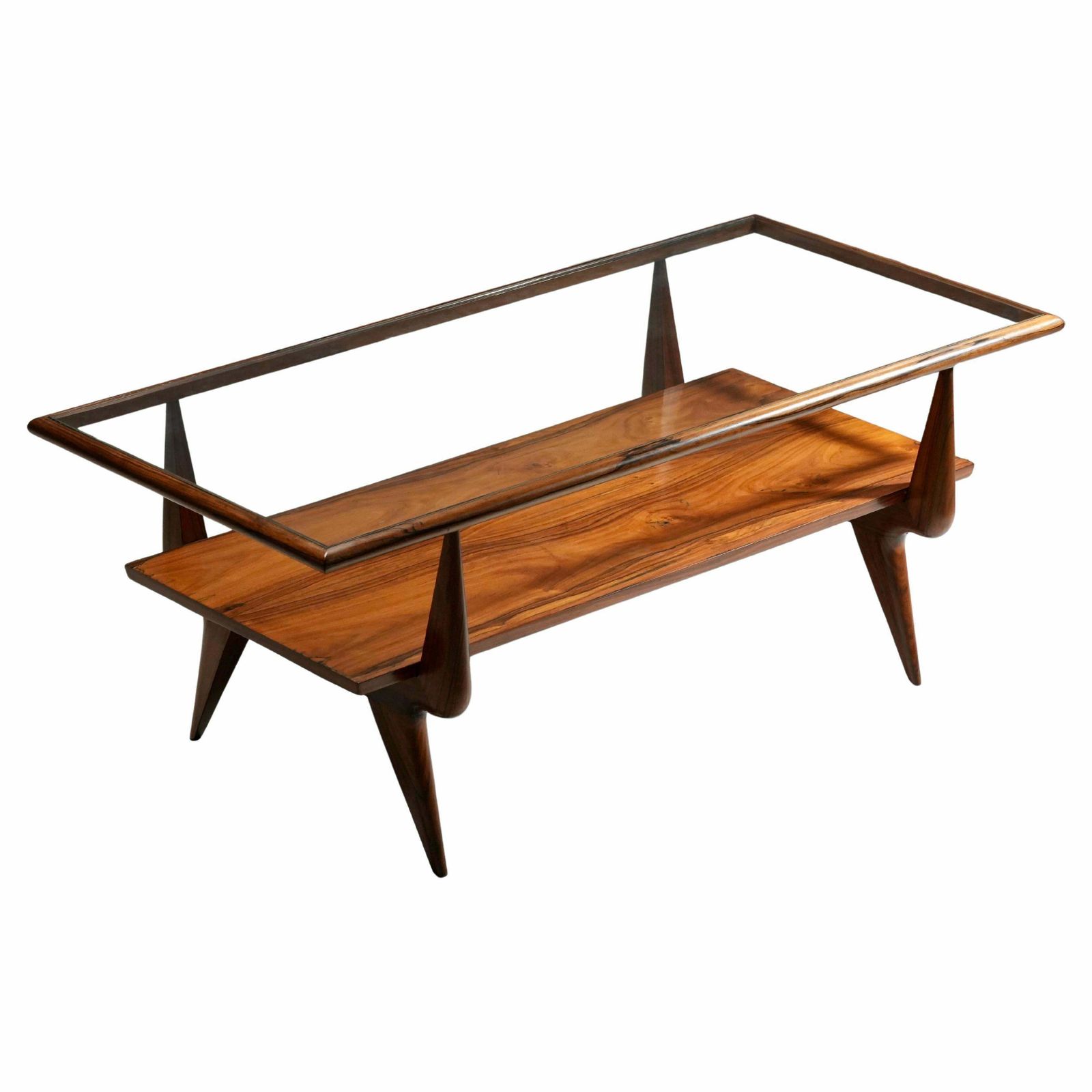Salontafel Van Giuseppe Scapinelli In Caviuna En Glas, Brazilië, Ca. Jaren 1950