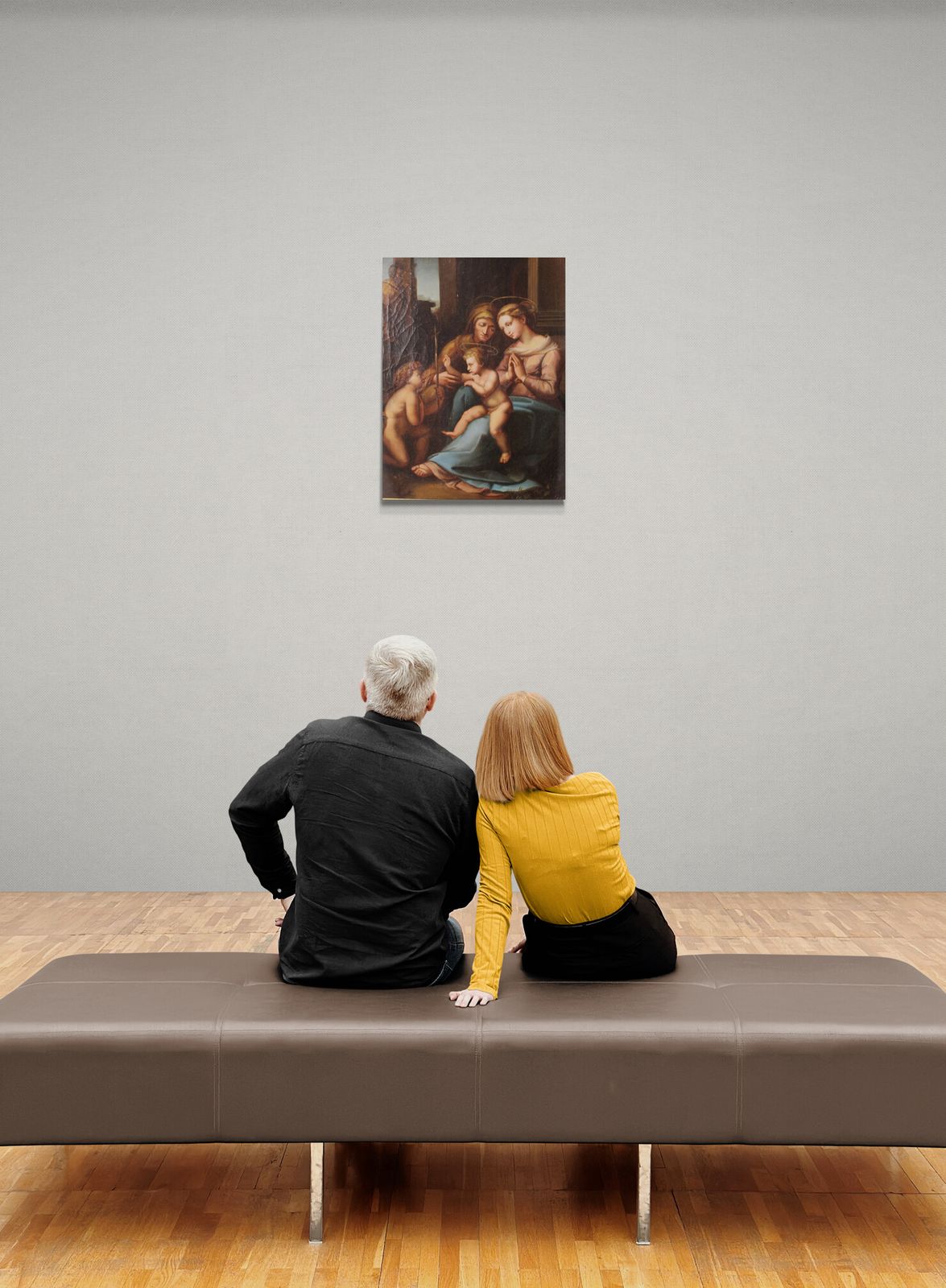 Antique Italian Oil Painting  After Raphael photo for sale