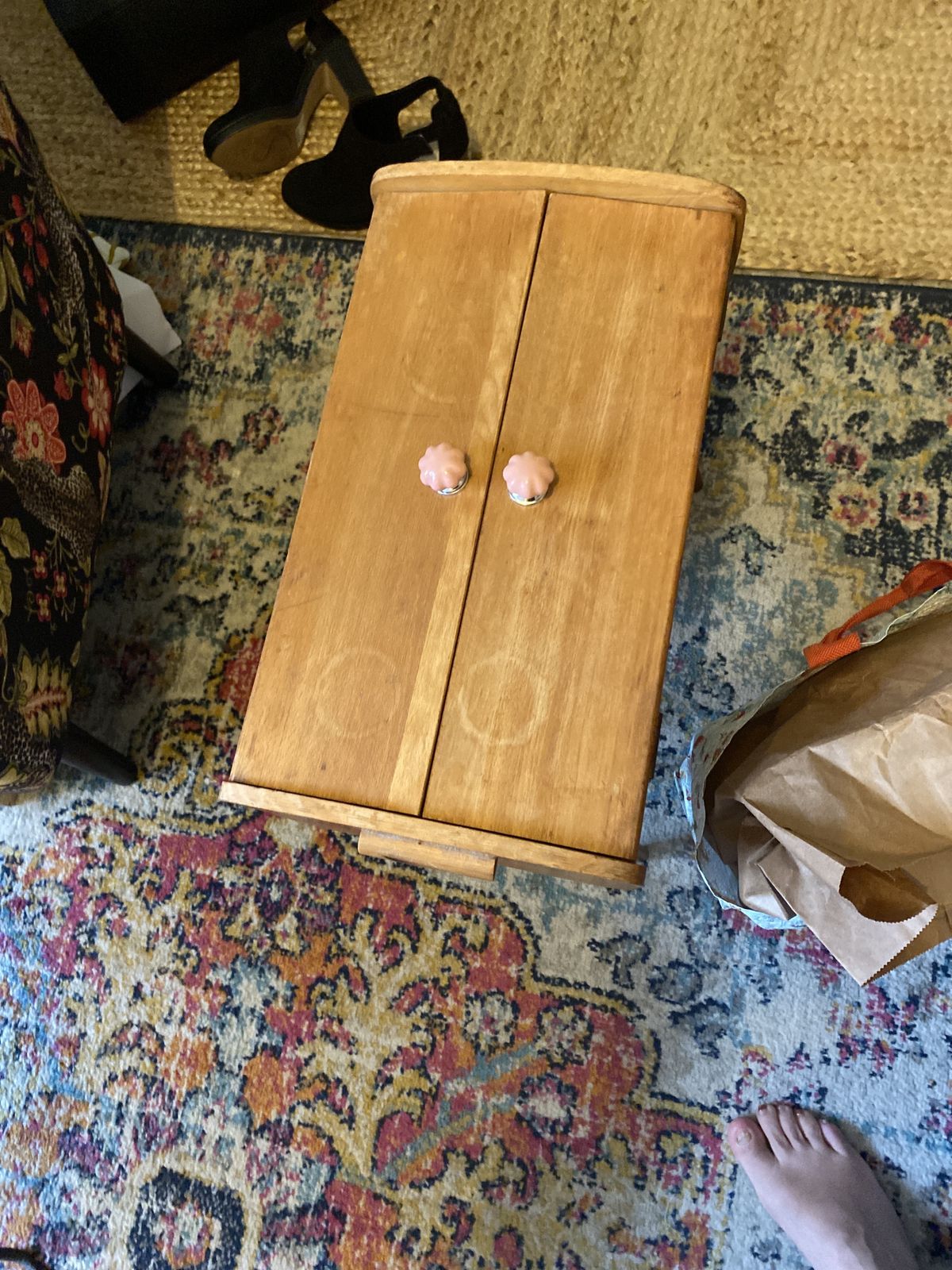 Mid Century Modern Sewing Box On Legs photo for sale