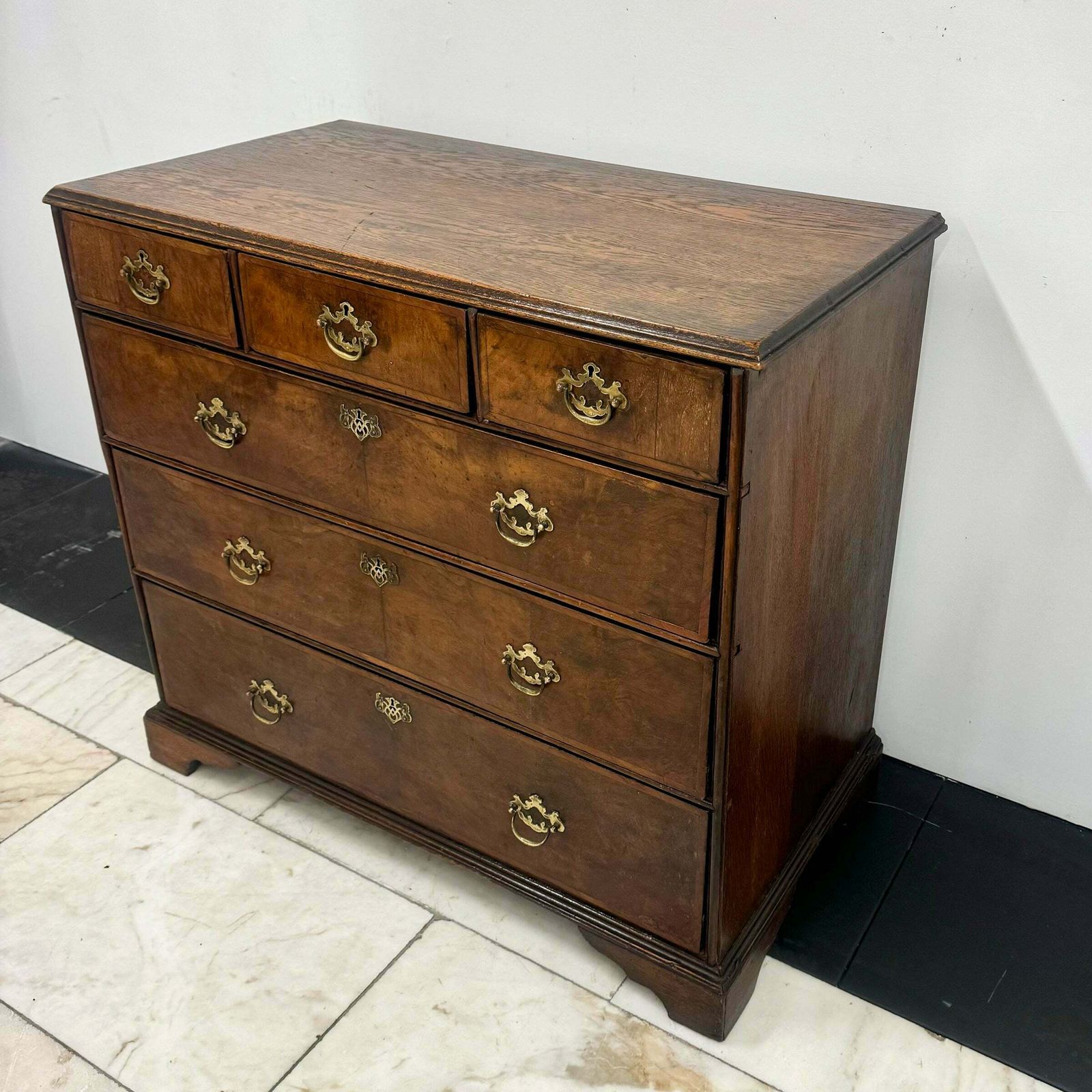 Antique 18th Century Oak And Walnut Chest Of Drawers photo Furniture