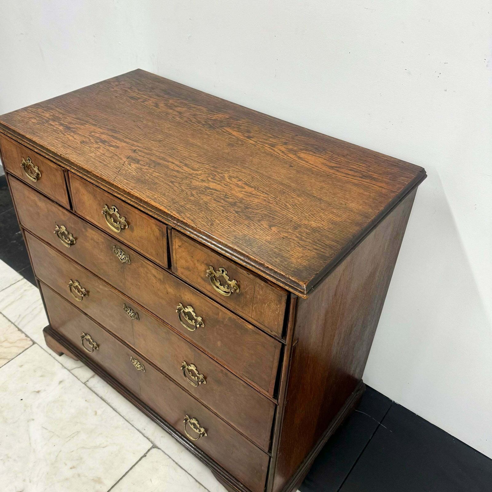 Antique 18th Century Oak And Walnut Chest Of Drawers photo 1250.0