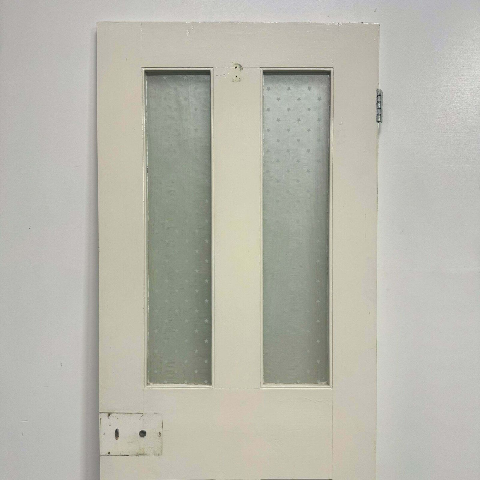 Antique 2 Panel Glazed Victorian Pine Door photo for sale