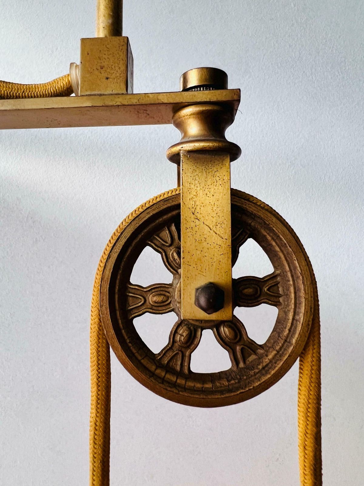 Vintage Messing Hanglamp Met Treksysteem photo buy