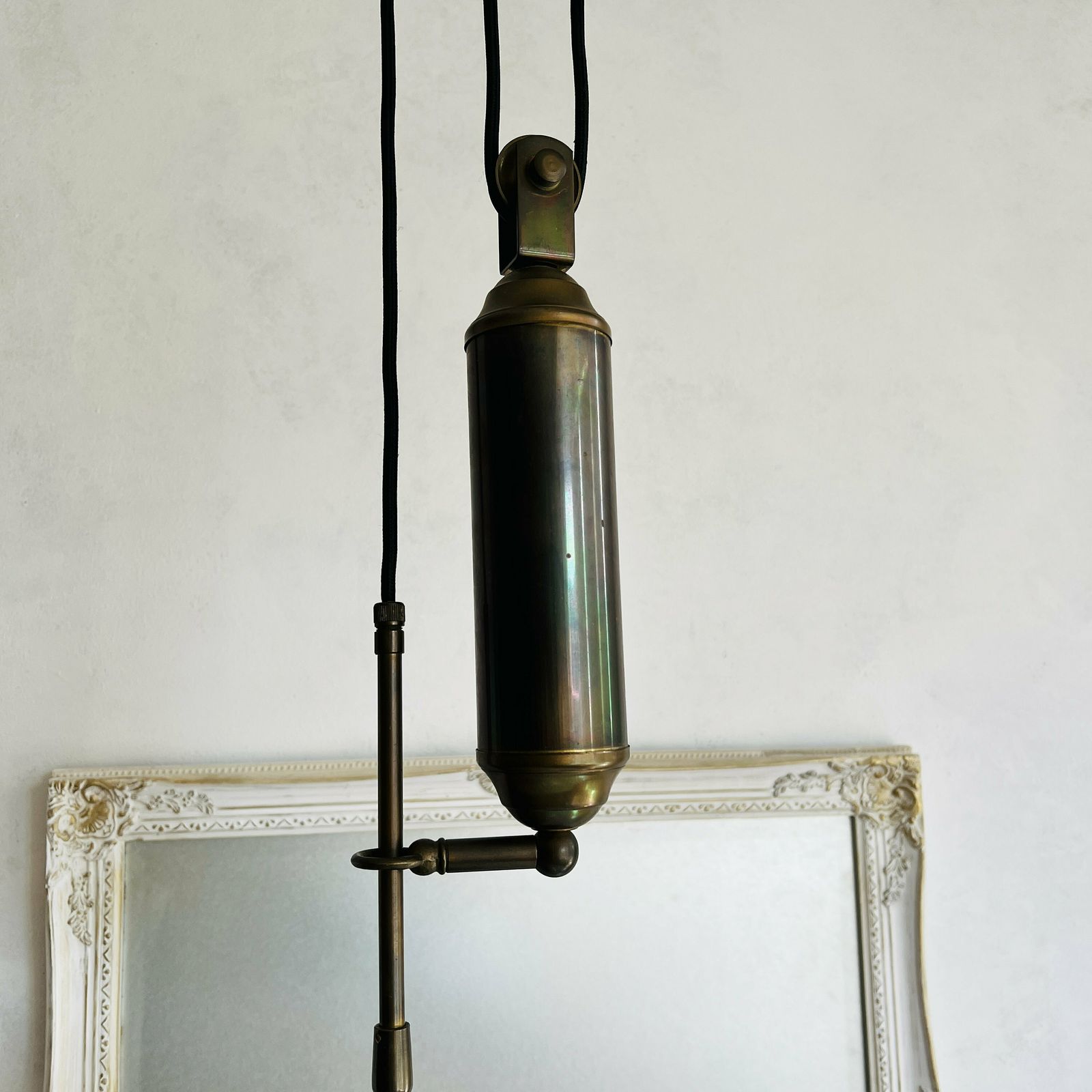 Hanglamp Met Trekpendel, Ca. Jaren 1970, Hanglamp Met Plexiglas, Art Deco Stijl photo 933.0