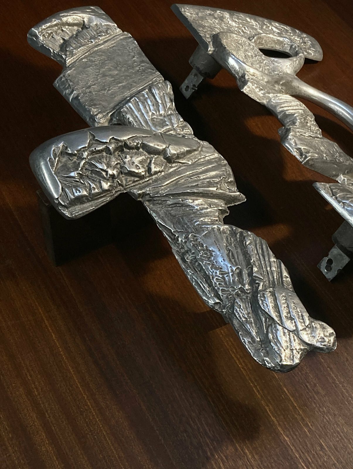 photo furniture Brutalist Mid Century Aluminium Door Handles 1960's