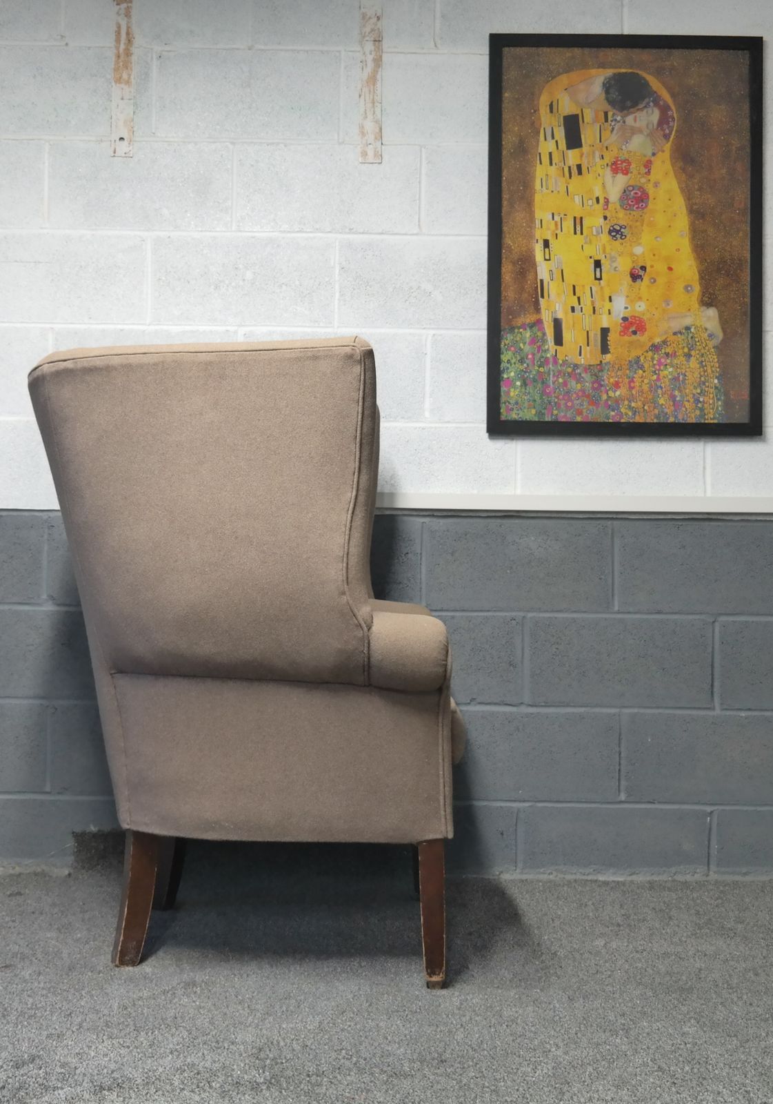 photo for sale Stunning George III Wing Back Library Club Fireside Armchair   Sand