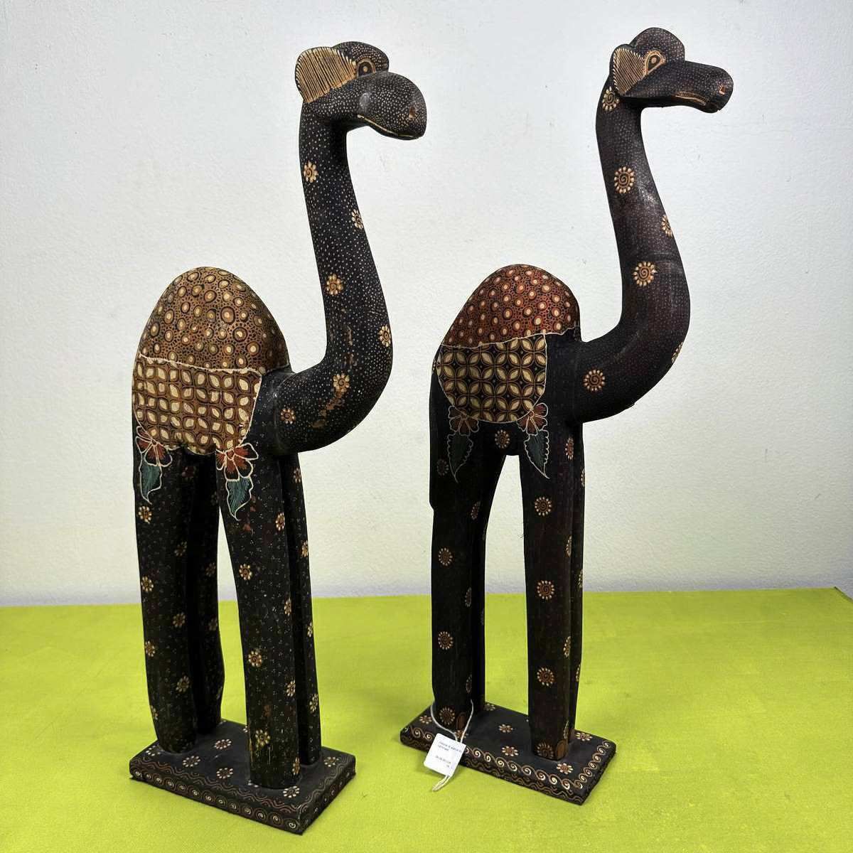 Pair Of Ethnic Wooden Statues, Camels