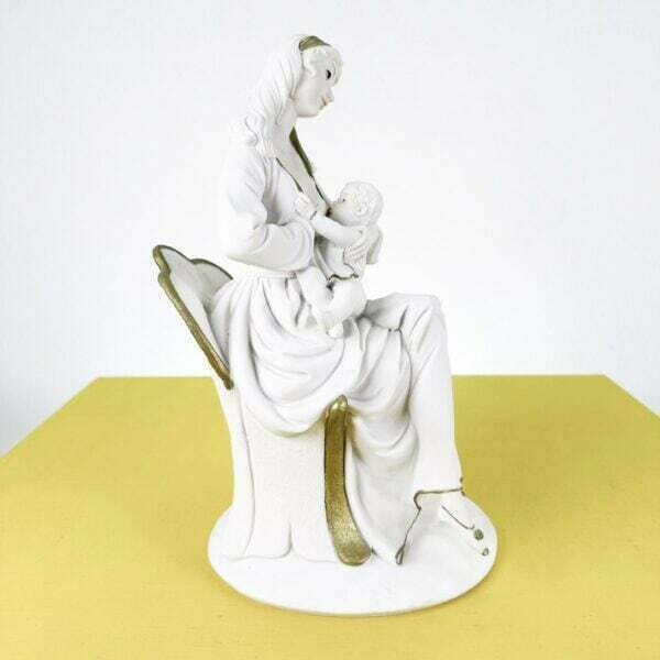 Ceramic Statue Sculpture Valentino Collection, Woman With Child photo Art