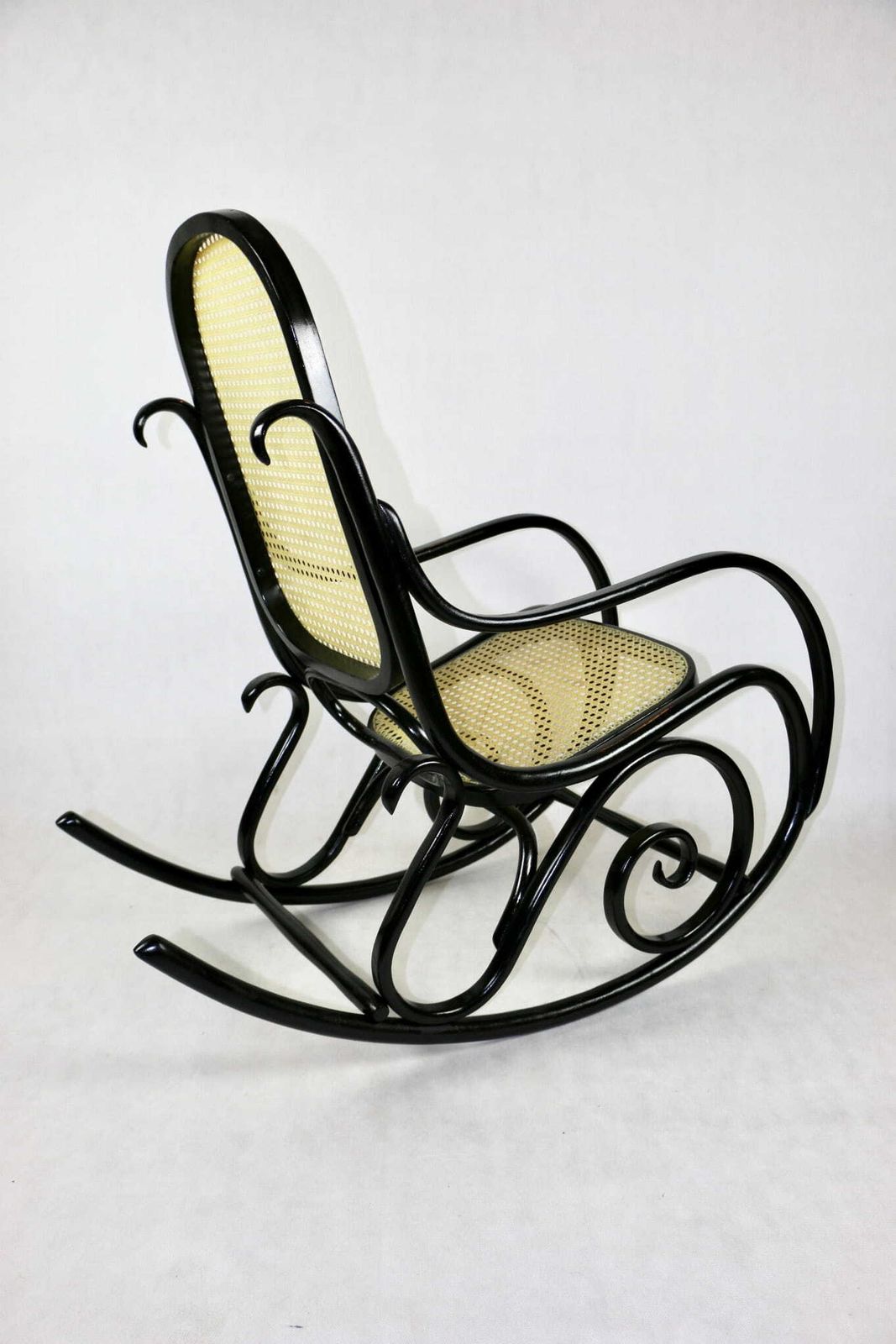 Thonet Rocking Chair, Original Black 70s   Very Good Condition photo vintage