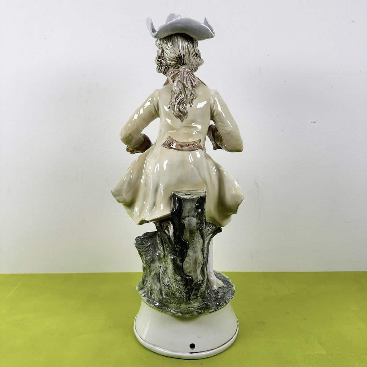 Capodimonte Ceramic Statue, Violinist photo vintage