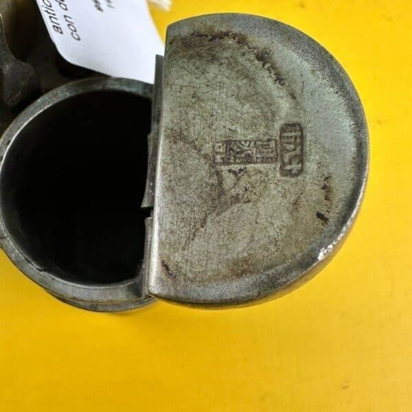 Antique Oriental Opium Pipe In Metal With Engraved Decoration photo vinterior