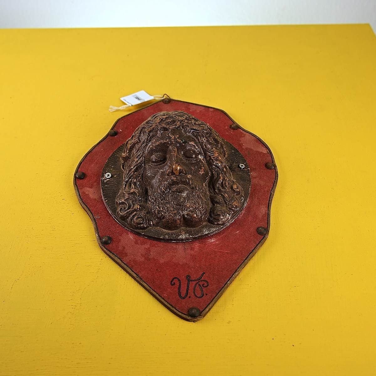 Vintage Wooden Wall Christ Face