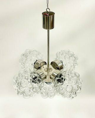 Lighting Mid Century 5 Arm Raspberry Chandelier From Kamenický šenov, 1960s photo