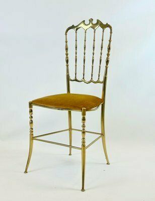 Mid Century Brass Chiavarine Chair Attributed To Giuseppe Gaetano Descalzi For Chiavari, 1960s