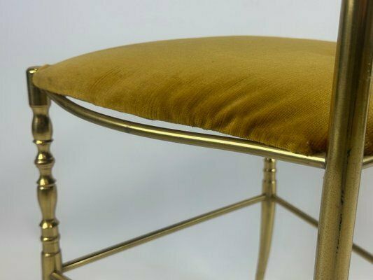 Mid Century Brass Chiavarine Chair Attributed To Giuseppe Gaetano Descalzi For Chiavari, 1960s photo 457.0