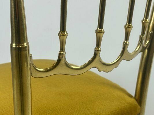 Mid Century Brass Chiavarine Chair Attributed To Giuseppe Gaetano Descalzi For Chiavari, 1960s photo buy
