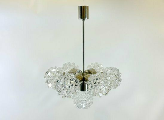 Mid Century 7 Arm Chandelier From Kamenický šenov, 1970s