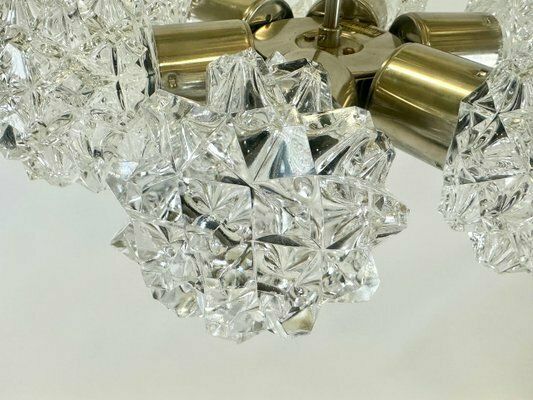 Mid Century 7 Arm Chandelier From Kamenický šenov, 1970s photo buy
