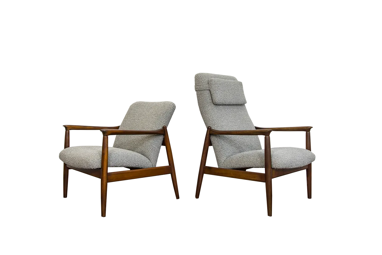 Pair Of Mid Century Restored Armchairs Gfm 64 By Edmun Homa, 1960s