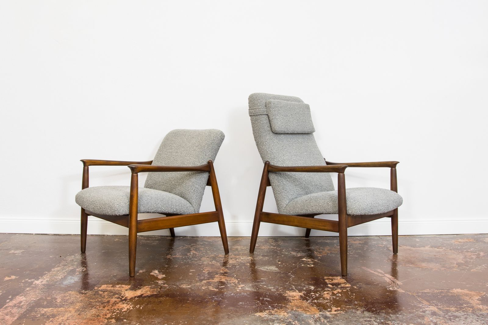 Pair Of Mid Century Restored Armchairs Gfm 64 By Edmun Homa, 1960s photo for sale