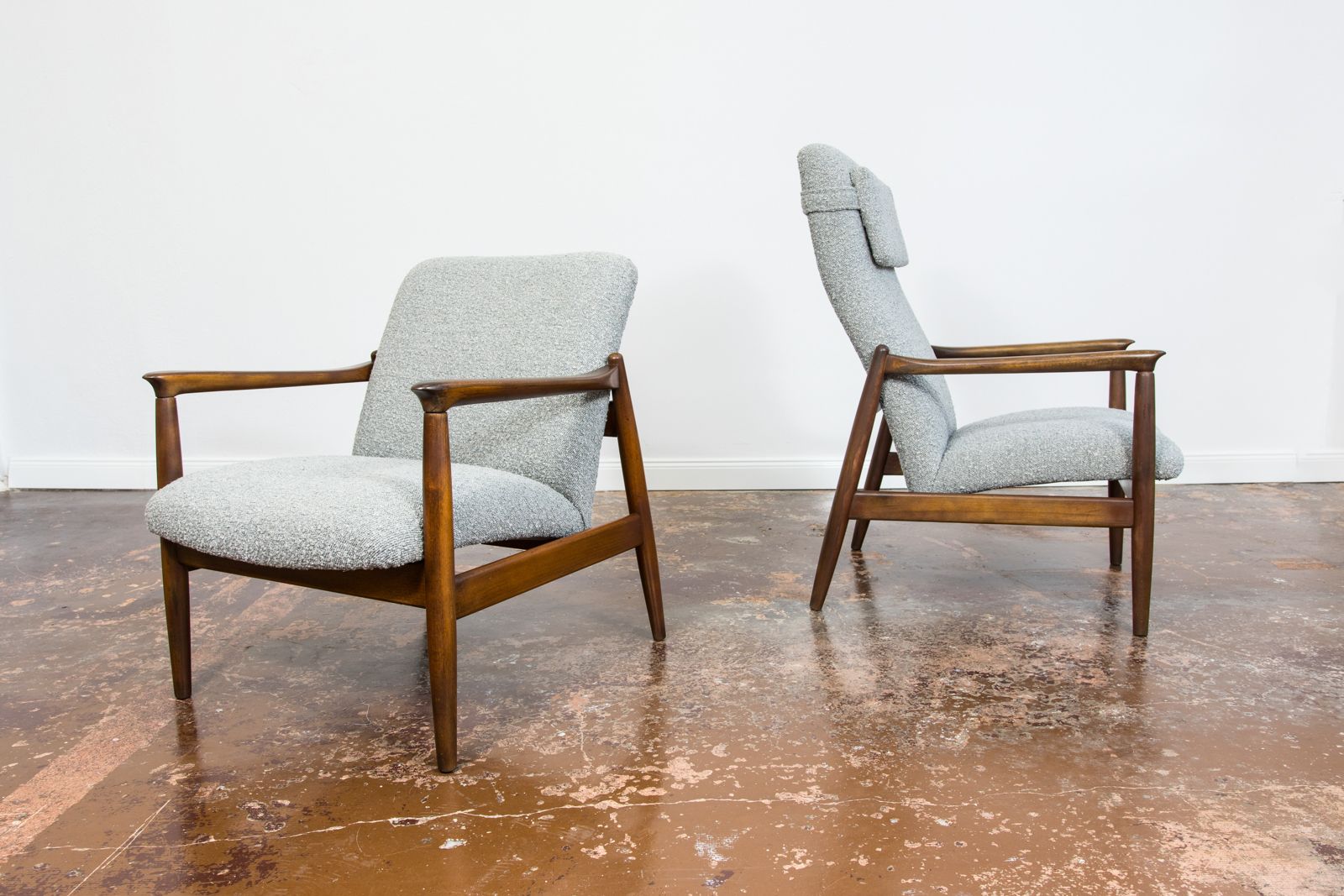 Pair Of Mid Century Restored Armchairs Gfm 64 By Edmun Homa, 1960s photo furniture