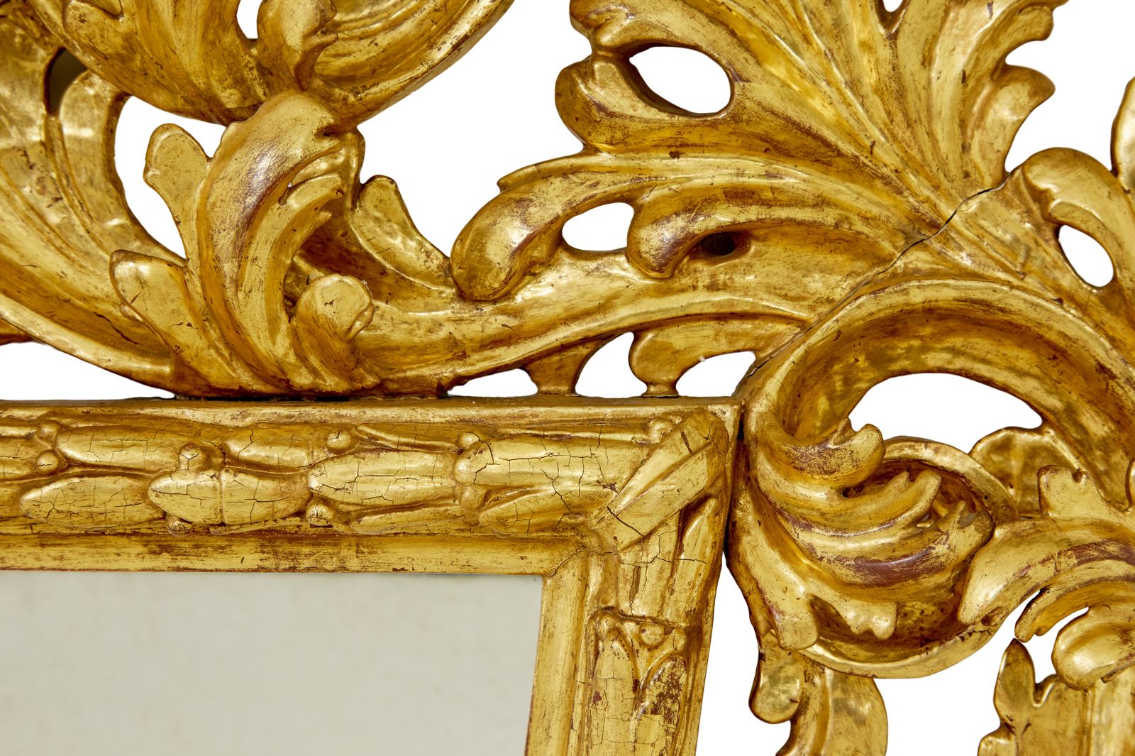18th Century Carved Italian Rococo Giltwood Mirror photo 7645.0