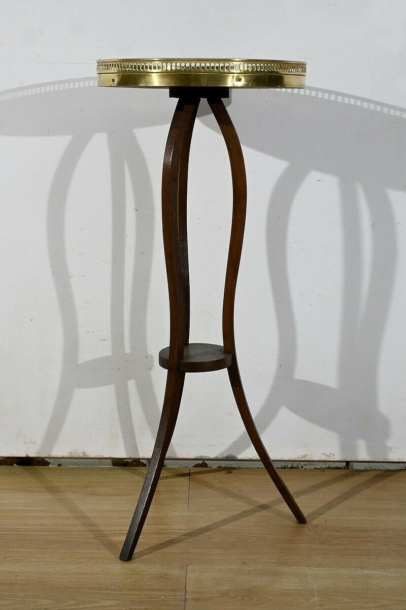 Small Mahogany Pedestal Table, Louis XVI Style – 1900 photo vintage