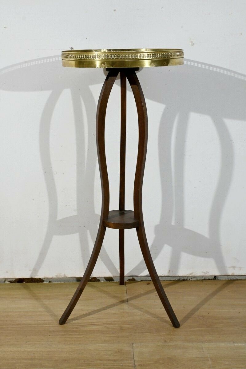 photo furniture Small Mahogany Pedestal Table, Louis XVI Style – 1900