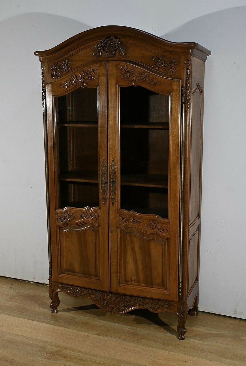 Walnut Display Cabinet, Louis XV Style – Late 19th Century photo for sale