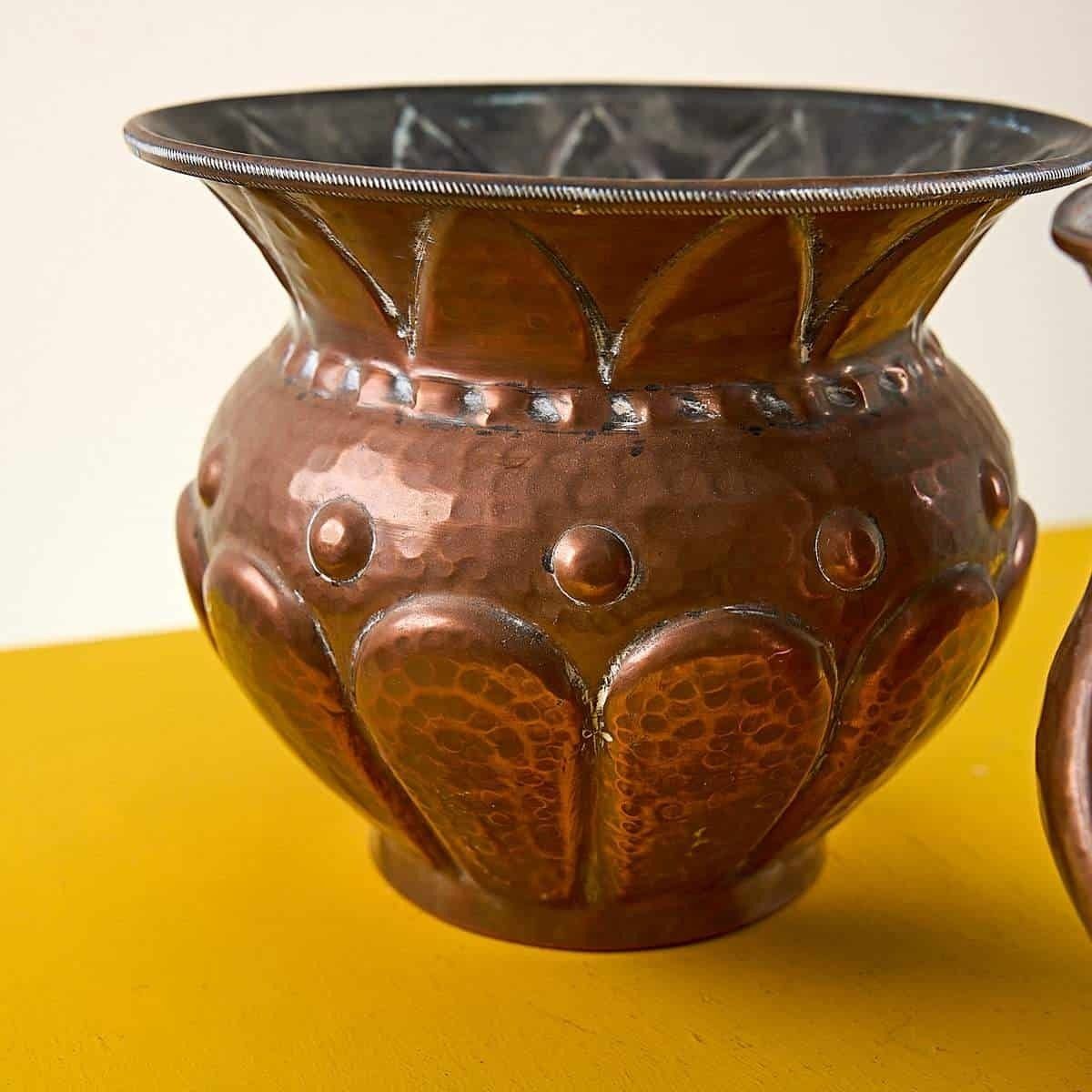 Pair Of Vintage Copper Plant Pots photo furniture