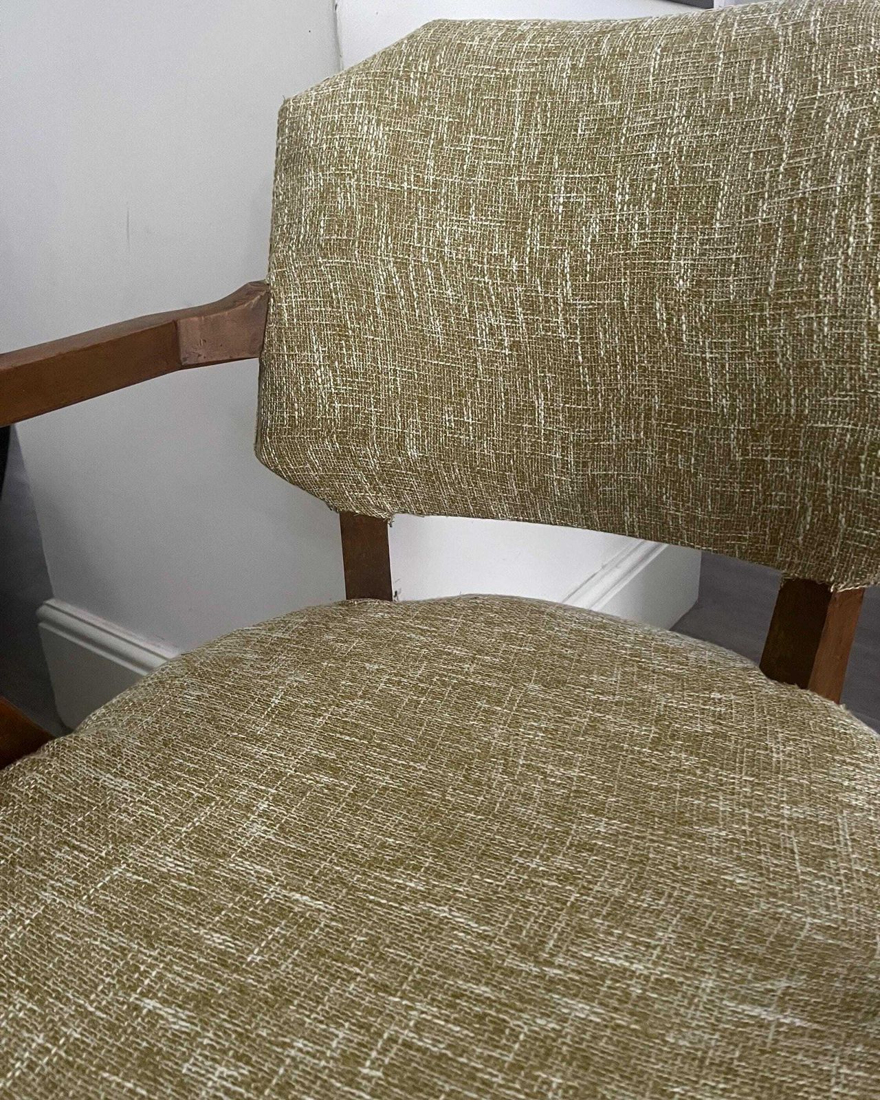 Oak Carver Chair, Upholstered Oak Carver, Art Deco Carver Chair photo buy